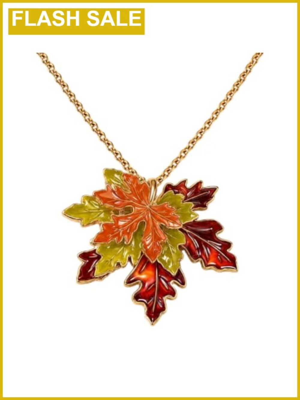 Autumn Leaf Necklace Earrings Set Women Thanksgiving Jewelry Set